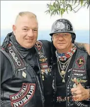  ?? Picture: SUPPLIED ?? BIKER BUDDIES: The late Nick Durandt, right, took over as the president of the Crusaders motorcycle club from his friend Rocky Waistein
