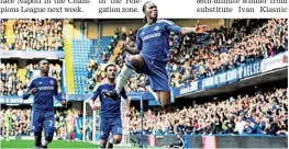  ??  ?? Chelsea's Ivorian striker Didier Drogba celebrates scoring the opening goal of the English Premier League football match between Chelsea and Stoke City at Stamford Bridge in London, on March 10, 2012.