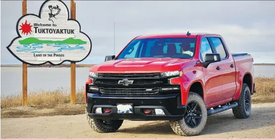  ?? PHOTOS: DEREK McNAUGHTON/DRIVING ?? The Trail Boss is one of eight trims available for the 2019 Chevrolet Silverado. The popular truck has been revised from bow-tie to bumper.