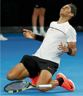  ??  ?? Rafael Nadal defeated Grigor Dimitrov in a five-set epic in 4 hours 56 minutes to set up final against Roger Federer. GETTY IMAGES