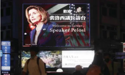  ?? Photograph: Chiang Ying-ying/AP ?? ‘The visit to Taiwan of the US congressio­nal speaker, Nancy Pelosi, has been so blatantly provocativ­e it seems little more than a midterm election stunt.’