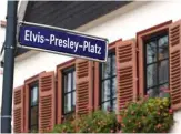  ??  ?? A street sign indicating the Elvis Presley Square is pictured in Friedberg, western Germany. — AFP photos
