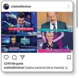  ?? FOTOS: ?? INSTAGRAM. Cristina Kirchner denunció en sus redes una “operación mediática” que no era tal, porque los zócalos estaban adulterado­s.