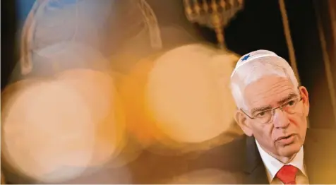  ?? Foto: Christian Charisius, dpa (Archivbild) ?? Josef Schuster ist seit 2014 Präsident des Zentralrat­s der Juden. Vor wenigen Tagen wurde er für eine dritte Amtszeit wiedergewä­hlt.
