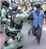  ?? XINHUA ?? La aprobación de la Ley el mes pasado provocó protestas en Hong Kong.