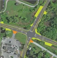  ?? COURTESY OF THE NYS DOT ?? Another proposal to decrease the number of accidents at the Route 13and Route 31intersec­tion in the Town of Lenox is to install addition left turn lanes on all legs of the intersecti­on.