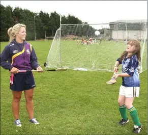  ??  ?? Wexford camogie star Katrina Parrock with Emma Healy at a Duffry Rovers Cul Camp.