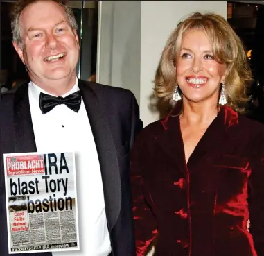  ??  ?? Covert IRA supporter: Ex-editor Roy Greenslade with his wife Noreen Taylor. He wrote column under a pseudonym in republican paper An Phoblacht, inset