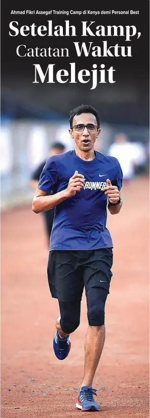  ?? WAHYUDIN/JAWA POS ?? TERUKUR: Ahmad Fikri Assegaf saat ini mengejar target untuk memperbaik­i waktu di Dubai Marathon pada 26 Januari 2018. Dia menjalanka­n program latihan dari pelatih jarak jauhnya, Hugo van Den Broek.