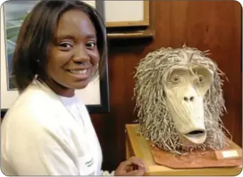  ??  ?? Chelsea Jamison used newspaper to make ìMarvin the Monkey.”