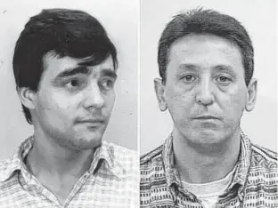  ?? TORONTO POLICE FILE IMAGE ?? Almost 30 years after Guy Paul Morin, left, was wrongly convicted in the 1984 murder of nineyear-old Christine Jessop, this week he got his first glimpse of the real killer, Calvin Hoover.