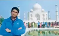  ??  ?? Gattu Mythreya, 17, who scored the fifth All India Rank in JEE Mains from Telangana during a trip to the Taj Mahal.