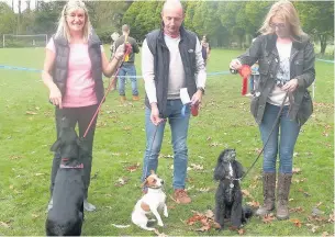  ??  ?? Owners and pets at Prestbury Amenity society dog show