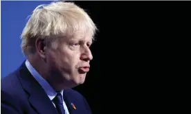  ?? Photograph: ZIPI/EPA ?? One guest at the dinner said: ‘Boris was very, very critical. The speech was pretty shocking … He used very undiplomat­ic language about China.’