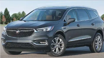  ??  ?? The 2018 Buick Enclave Premium offers supportive seating and plenty of storage space.