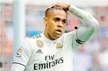  ?? AFP ?? Real Madrid’s Spanish-Dominican forward Mariano reacts during the match against Levante in Madrid on Saturday. Madrid lost 1-2. —