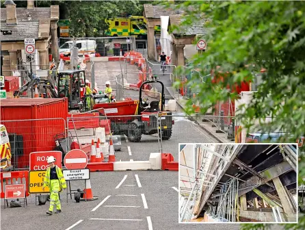  ?? Main pic: James Beck ?? Extra safety work has meant delaying the reopening of Cleveland Bridge until October