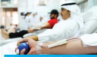  ??  ?? KUWAIT: People donate blood at the Central Blood Bank in this file photo. — KUNA