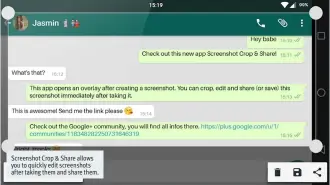  ??  ?? Screenshot Crop &amp; Share allows you to quickly edit screenshot­s after taking them and share them.