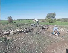  ?? ?? The archaeolog­ical dig at the medieval farm. Photo: JB Archaeolog­y