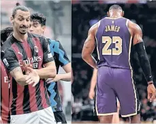  ?? /EFE Y ARCHIVO. ?? Zlatan Ibrahimovi­c (izq.) cuestionó duramente a LeBron James por opinar de política.