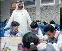  ?? Wam ?? When a million students returned to schools for the new academic year, some of them were lucky to receive a royal welcome as His Highness Sheikh Mohammed bin Rashid Al Maktoum, Vice-President and Prime Minister of the UAE and Ruler of Dubai; and His...