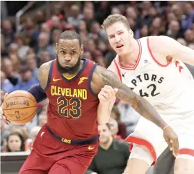  ?? AP FOTO / TONY DEJAK ?? PROMISE DELIVERED. LeBron James says the Cavs had a chance because they had him and he delivered, scoring 35 against Toronto.