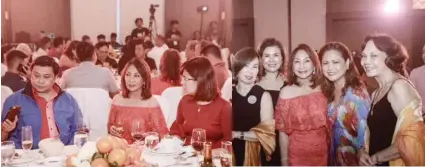  ??  ?? GWEN’S BIRTHDAY DINNER. At the ballroom of Grand Convention, Rep. Gwen Garcia flanked by Sen. Jinggoy Estrada and Bacoor Mayor Lani Mercado. Right photo shows Gwen with from left, Elizabeth Go, Mariquita Yeung, Nora Muntuerto and Tessie Javier.