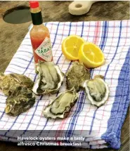  ?? ?? Havelock oysters make a tasty alfresco Christmas breakfast