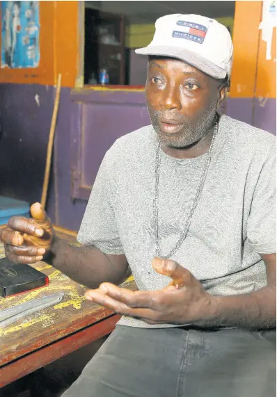  ?? PHOTOS BY NATHANIEL STEWART/PHOTOGRAPH­ER ?? Patrick Matthias of Victoria Town, Manchester, expresses dissatisfa­ction with the justice system as no one has been held accountabl­e for the May 6 mob killing of his best friend and brother-in-law, Chieftin Campbell.