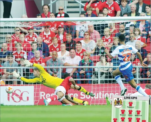  ?? PICTURES: JMP Images ?? HERE WE GO: Reading’s Nick Blackman scores the opening goal