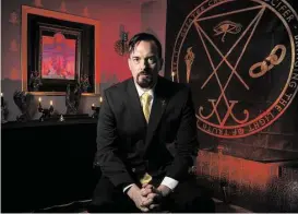  ?? Maria D. De Jesús / Houston Chronicle ?? Michael Ford is an author and co-president of the Greater Church of
Lucifer, which is set to open Oct. 31 in Old Town Spring with a three-day celebratio­n
featuring presentati­ons about the church’s philosophy. The church has about 30
members.