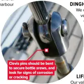  ?? ?? Clevis pins should be bent to secure bottle srews, and look for signs of corrosion or cracking