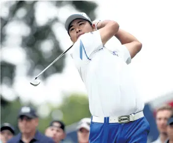  ?? GREGORY SHAMUS/GETTY IMAGES ?? Hideki Matsuyama tied the course record Sunday at the Firestone Country Club in Akron, Ohio, en route to winning the Bridgeston­e Invitation­al.