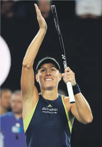  ?? EPA ?? Angelique Kerber needed only 64 minutes to dispatch Maria Sharapova in their third-round match at the Australian Open, displaying a form reminiscen­t of her 2016 title-winning performanc­e
