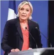  ?? IAN LANGSDON, EUROPEAN PRESSPHOTO AGENCY ?? Marine Le Pen of the National Front party had promised to limit immigratio­n and pull France out of the EU.