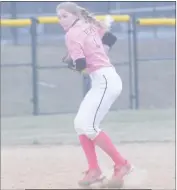  ?? STAFF PHOTO BY TED BLACK ?? North Point High School sophomore shortstop Katie Delph fields a ground ball and pivots and looks to throw to first base during the Eagles’ practice on Monday afternoon. Delph, senior picher Brianna Baker and junior catcher Jaelyn Baker provide the...