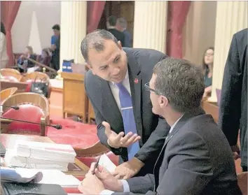  ?? Rich Pedroncell­i Associated Press ?? SEN. TONY MENDOZA, left, is leading an effort to expand the L.A. County Board of Supervisor­s. Adding two members and an elected chief executive would help it serve the nation’s most populous county, he says.