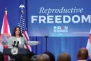  ?? Photograph: John Raoux/AP ?? Kamala Harris speaks about the implementa­tion of Florida's abortion ban at an event in Jacksonvil­le, Florida, on 1 May 2024.