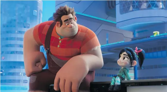  ?? DISNEY ?? Sarah Silverman voices Sugar Rush racer Vanellope von Schweetz, right — and even gets to sing a “princess song” — in Disney’s latest animated effort, Ralph Breaks the Internet.