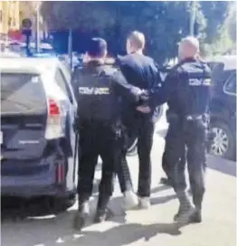  ?? Policía Nacional ?? El joven detenido en Murcia, el pasado domingo.