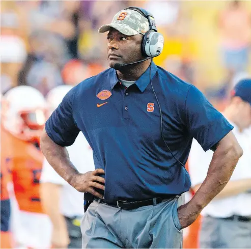  ?? — THE ASSOCIATED PRESS FILES ?? Syracuse coach Dino Babers was surprised to see a style of attack he has employed at the collegiate level used by the Eagles, whose Super Bowl success means it is certain to keep spreading through the NFL.