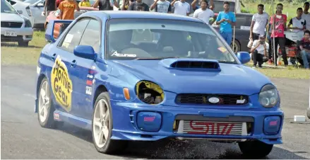  ?? Photo: Fiji Car Club ?? Cars racing at the Nanuku Aerodrome has become a hit this year.