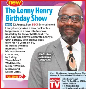  ??  ?? Tribute… Lenny celebrates his 60th birthday