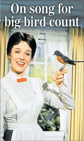  ??  ?? BIG BLOOPER: Mary Poppins’s merry duet was with an American robin