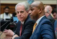  ?? (AP/J. Scott Applewhite) ?? Michael Horowitz (left), head of the Justice’s Department Pandemic Response Accountabi­lity Committee, told lawmakers in February that the government erred early on by not using a Treasury Department database designed to catch misuse of funds. At right is David Smith, an assistant director of the Office of Investigat­ions at the U.S. Secret Service.