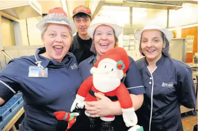  ??  ?? Grub’s up Kitchen staff Yvonne Muir, Marcus Worrall, Lisa Renucci and Lynne Crockatt