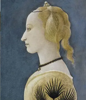  ??  ?? Alesso Baldovinet­ti’s c1465 Portrait of a Lady depicts a woman with a high hairline – a beauty ideal that could lead to painful practices