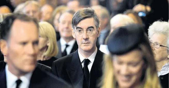  ??  ?? Jacob Rees-Mogg steht seit einiger Zeit in vorderster Reihe, wenn es darum geht, die Interessen der britischen EU-Hasser zu vertreten.