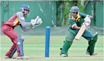  ??  ?? Bloomfield's Sachin Jayawarden­e guides the ball during his enterprisi­ng knock against NCC - Pic by Ranjith Perera